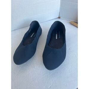 Skechers Cleo Blue Scalloped‎ Wide Fit Memory Foam Fabric Slip On Flat Shoes 9